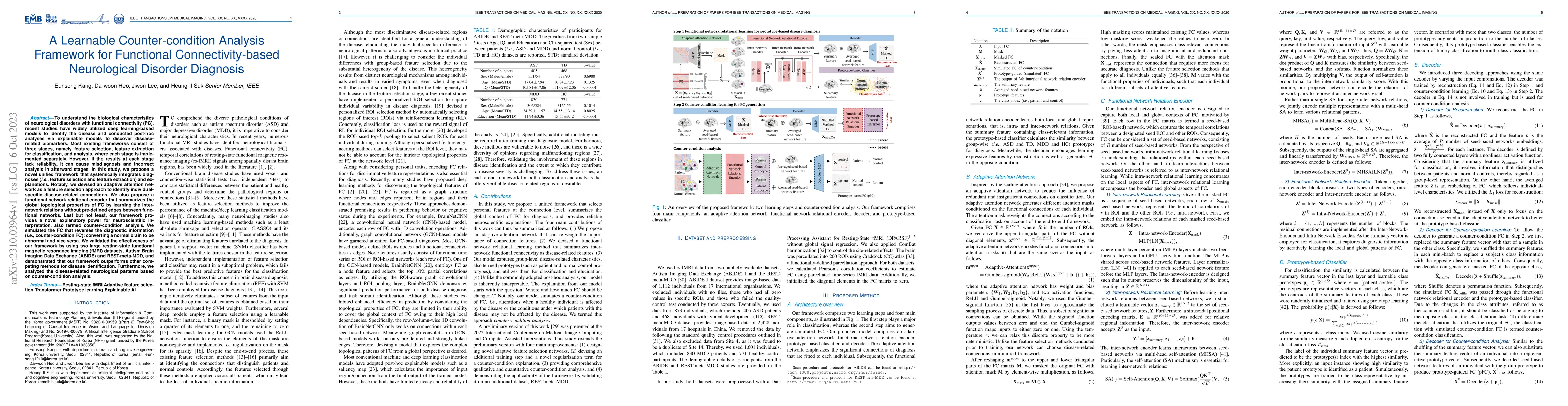 Thumbnail for A Learnable Counter-condition Analysis Framework for Functional
  Connectivity-based Neurological Disorder Diagnosis