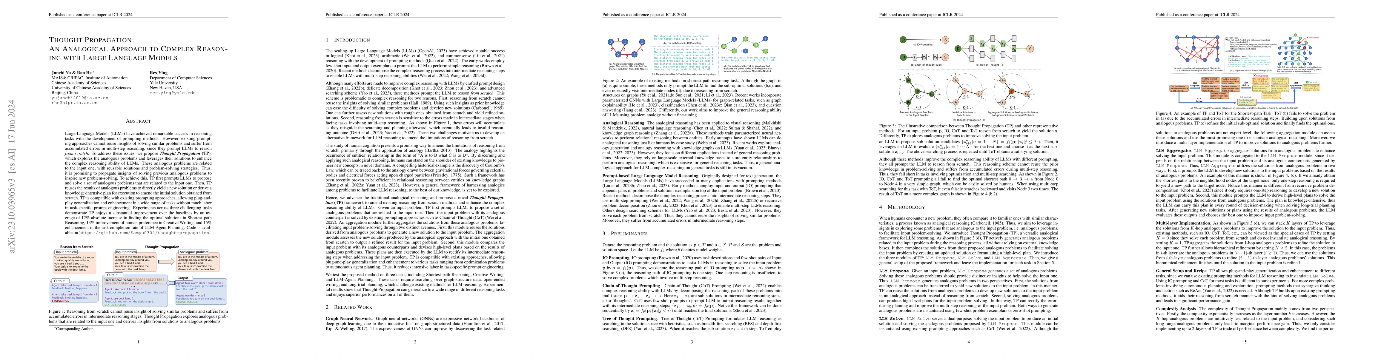 Thumbnail for Thought Propagation: An Analogical Approach to Complex Reasoning with
  Large Language Models