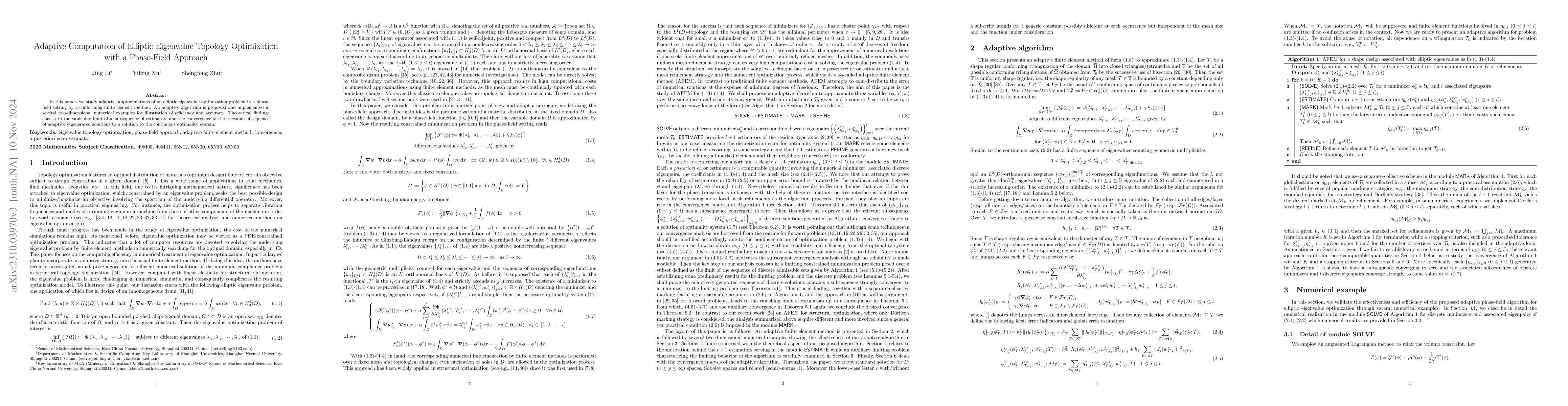 Thumbnail for Adaptive Computation of Elliptic Eigenvalue Optimization with a
  Phase-Field Approach