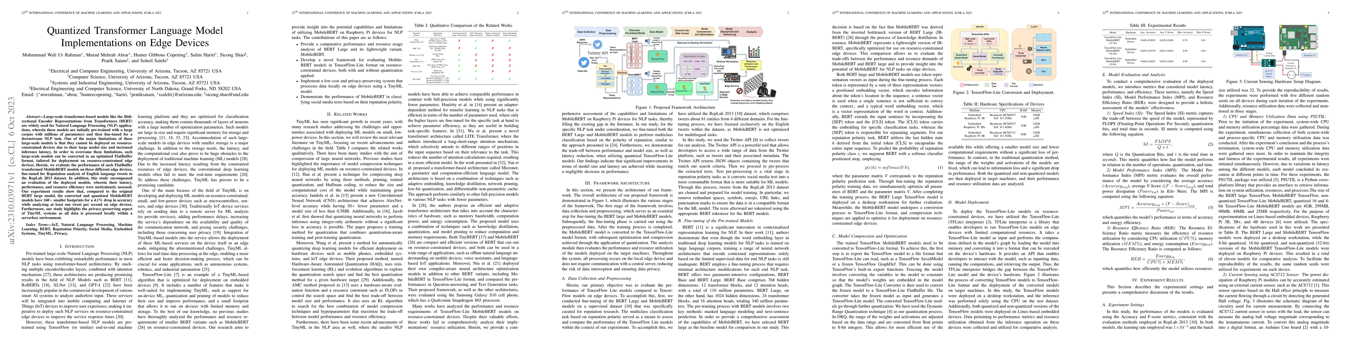 Thumbnail for Quantized Transformer Language Model Implementations on Edge Devices