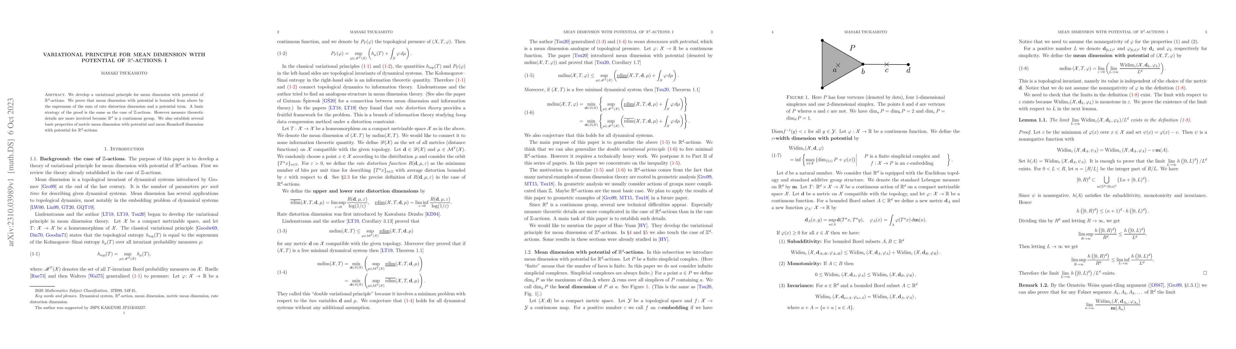 Thumbnail for Variational principle for mean dimension with potential of
  $\mathbb{R}^d$-actions: I