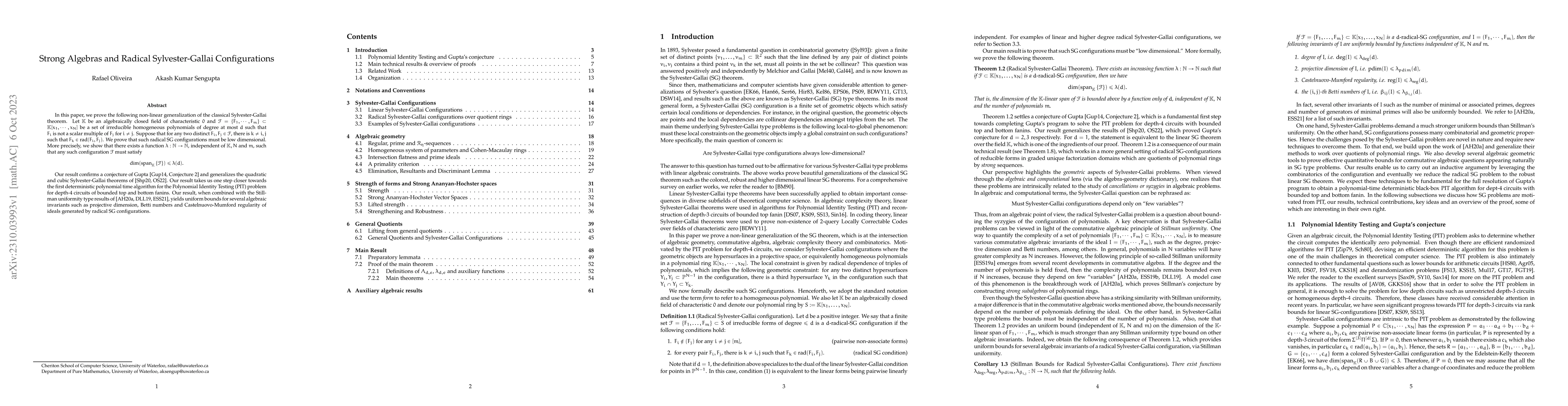 Thumbnail for Strong Algebras and Radical Sylvester-Gallai Configurations