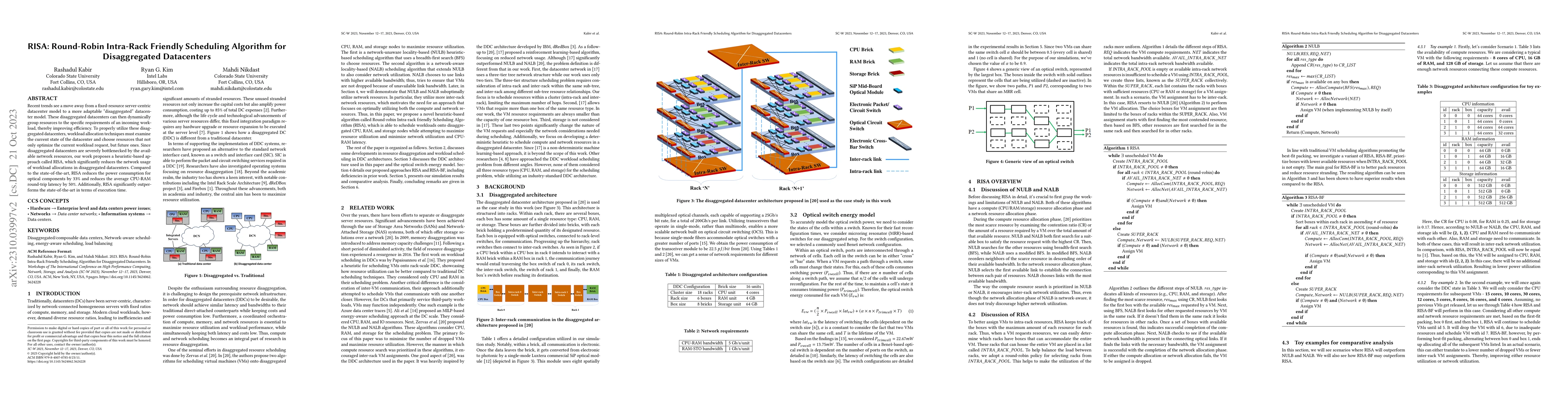 Thumbnail for RISA: Round-Robin Intra-Rack Friendly Scheduling Algorithm for
  Disaggregated Datacenters