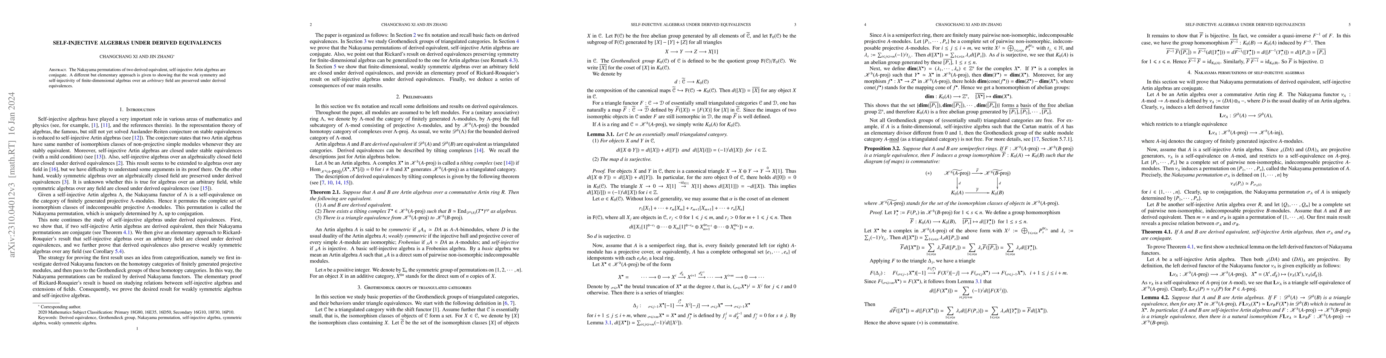 Thumbnail for Self-injective algebras under derived equivalences