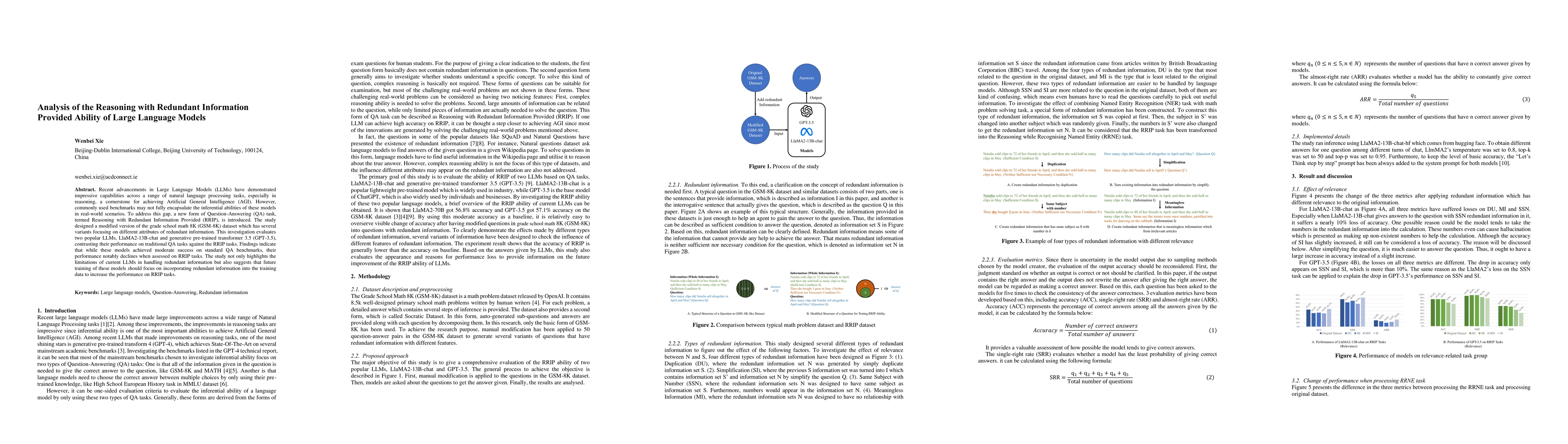 Thumbnail for Analysis of the Reasoning with Redundant Information Provided Ability of
  Large Language Models