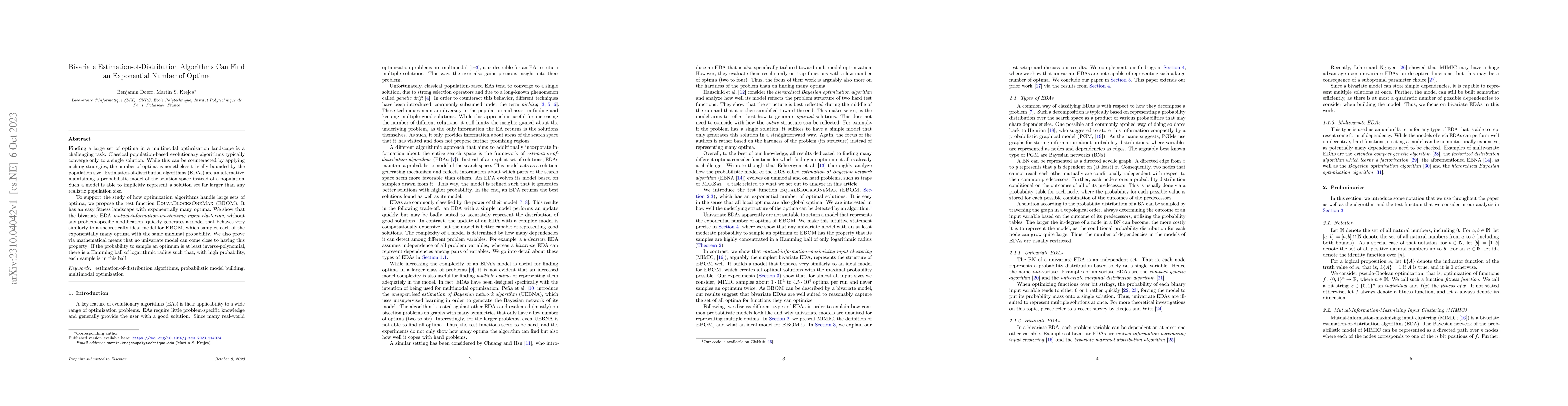 Thumbnail for Bivariate Estimation-of-Distribution Algorithms Can Find an Exponential
  Number of Optima