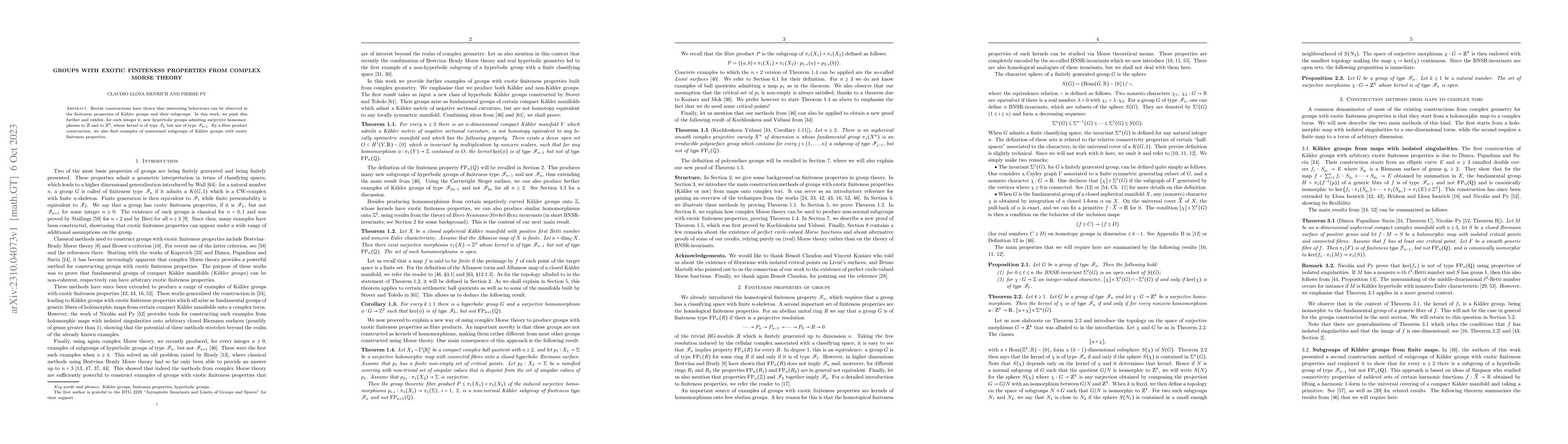 Thumbnail for Groups with exotic finiteness properties from complex Morse theory