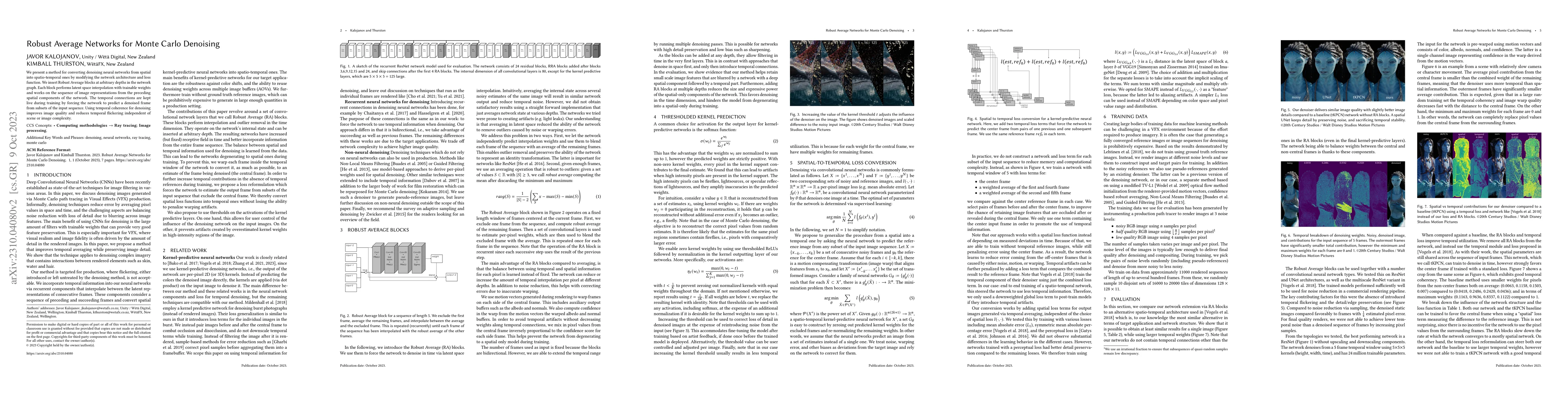 Thumbnail for Robust Average Networks for Monte Carlo Denoising
