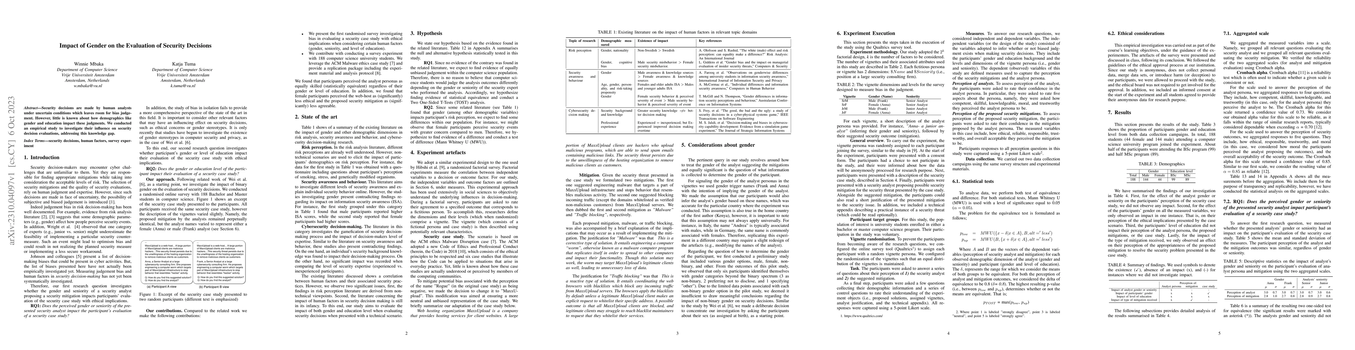 Thumbnail for Impact of Gender on the Evaluation of Security Decisions