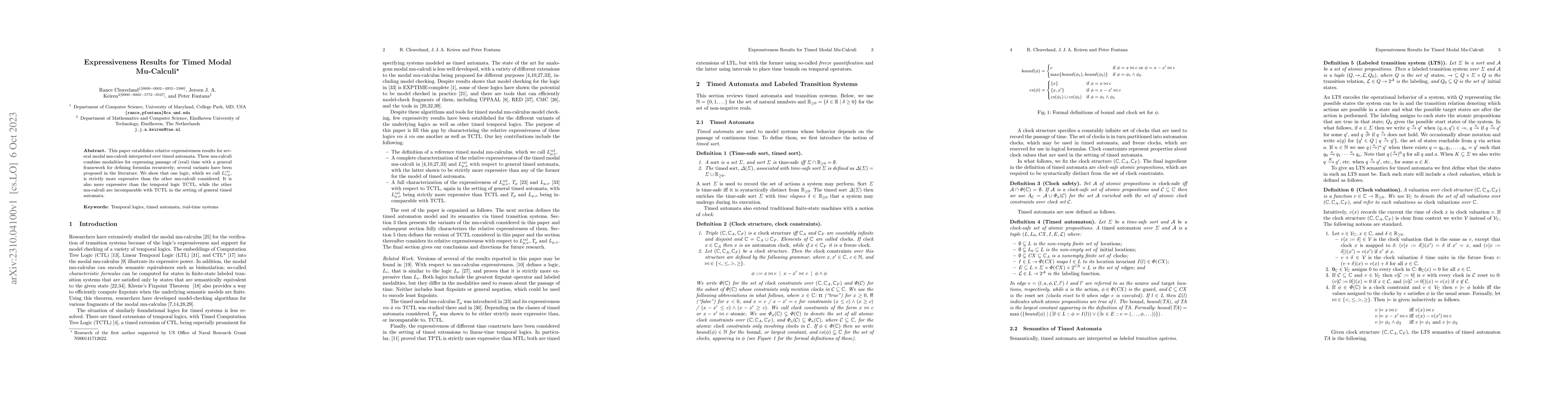 Thumbnail for Expressiveness Results for Timed Modal Mu-Calculi