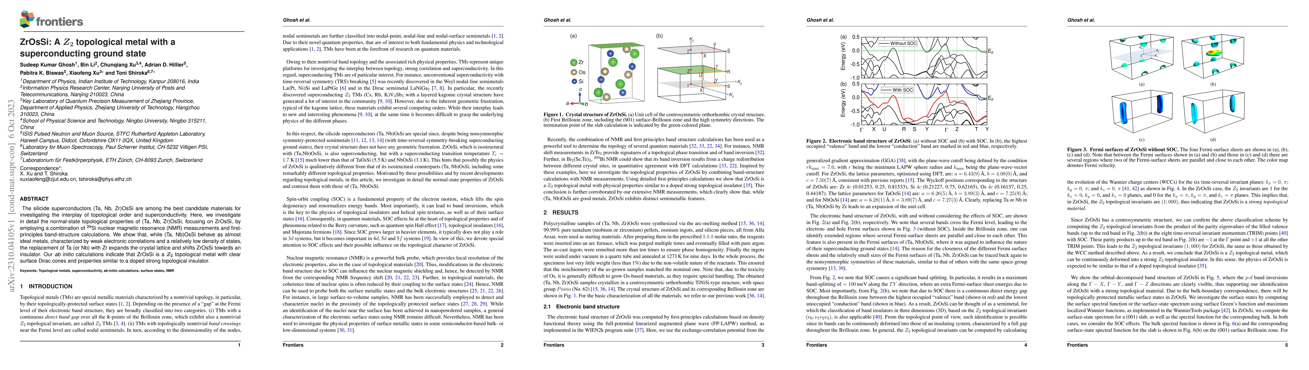 Thumbnail for ZrOsSi: A $Z_2$ topological metal with a superconducting ground state