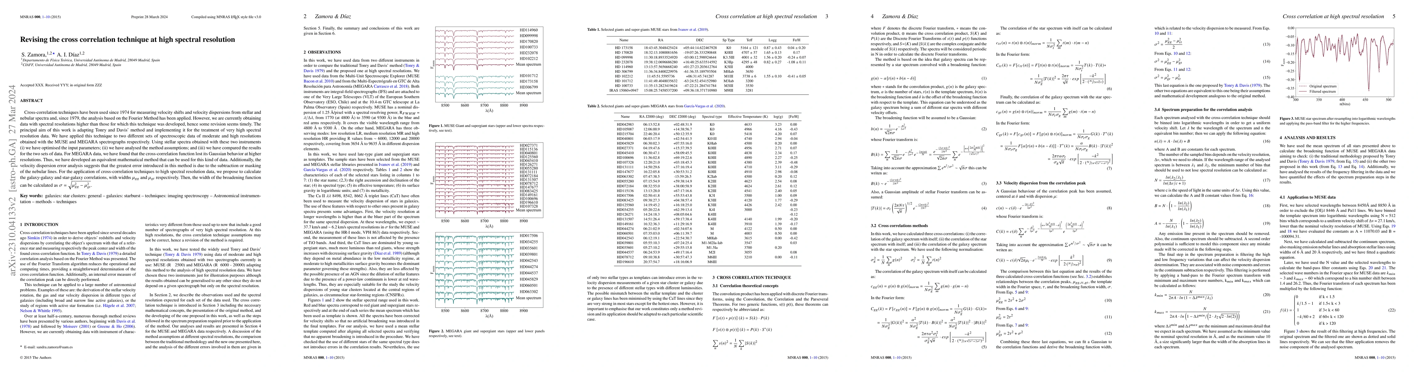 Thumbnail for Revising the cross correlation technique at high spectral resolution