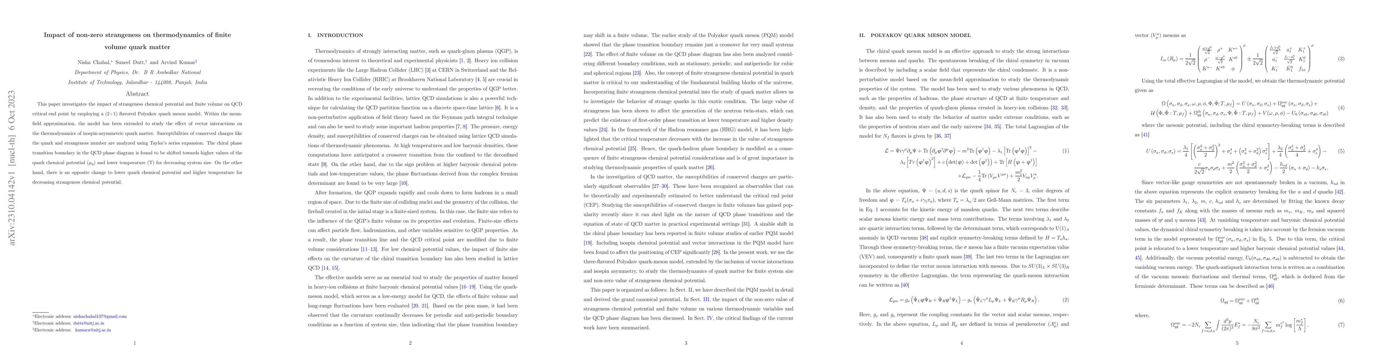Thumbnail for Impact of non-zero strangeness on thermodynamics of finite volume quark
  matter