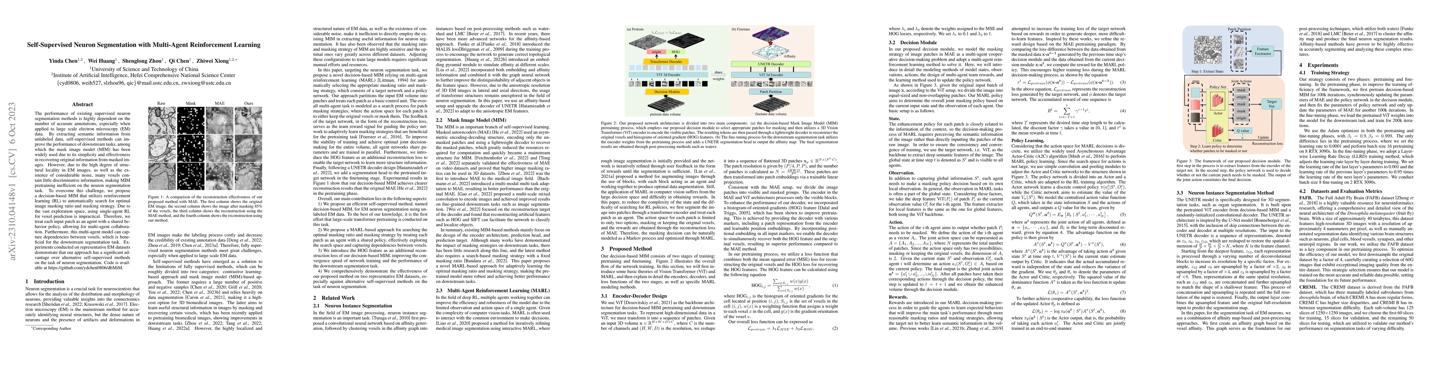 Thumbnail for Self-Supervised Neuron Segmentation with Multi-Agent Reinforcement
  Learning