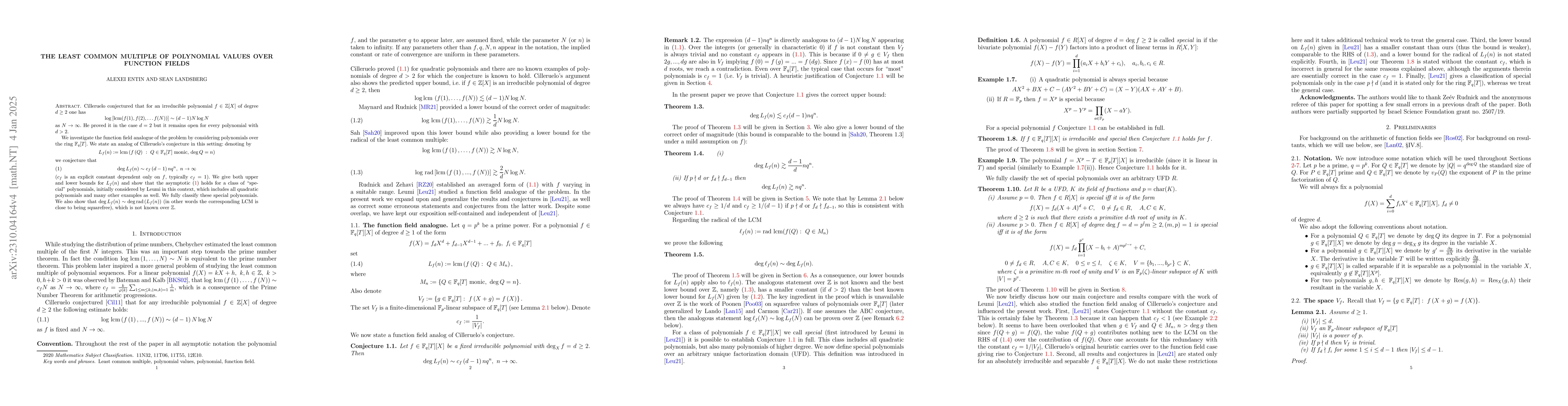 Thumbnail for The Least Common Multiple of Polynomial Values over Function Fields