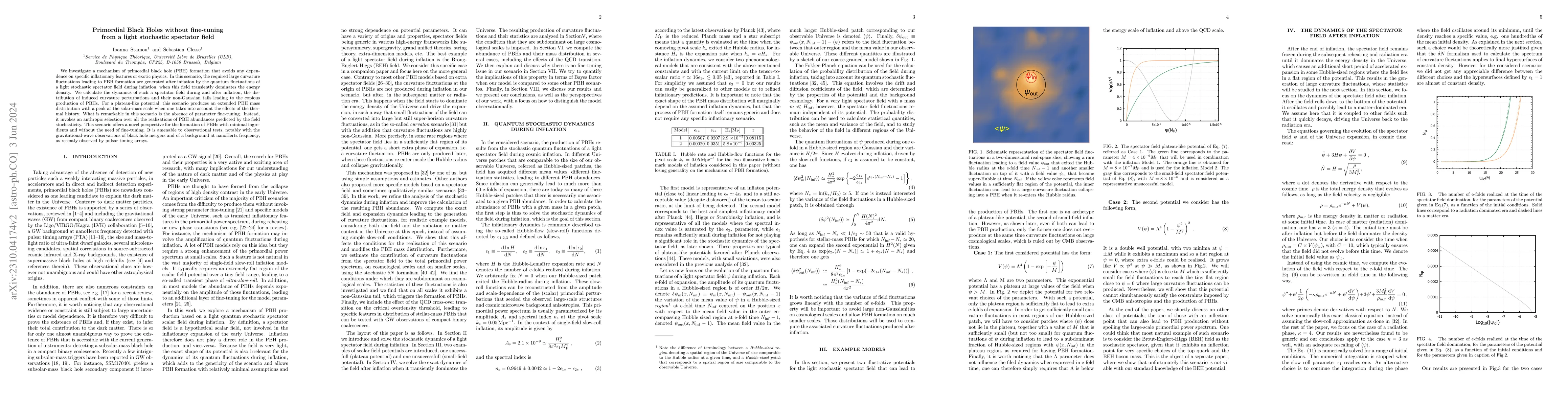 Thumbnail for Primordial Black Holes without fine-tuning from a light stochastic
  spectator field