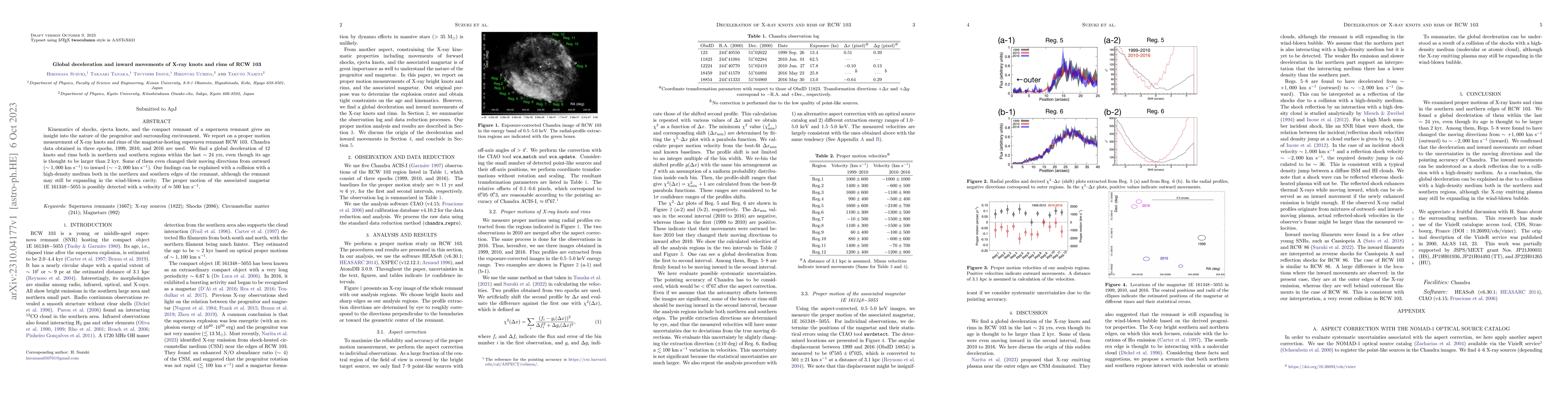 Thumbnail for Global deceleration and inward movements of X-ray knots and rims of RCW
  103