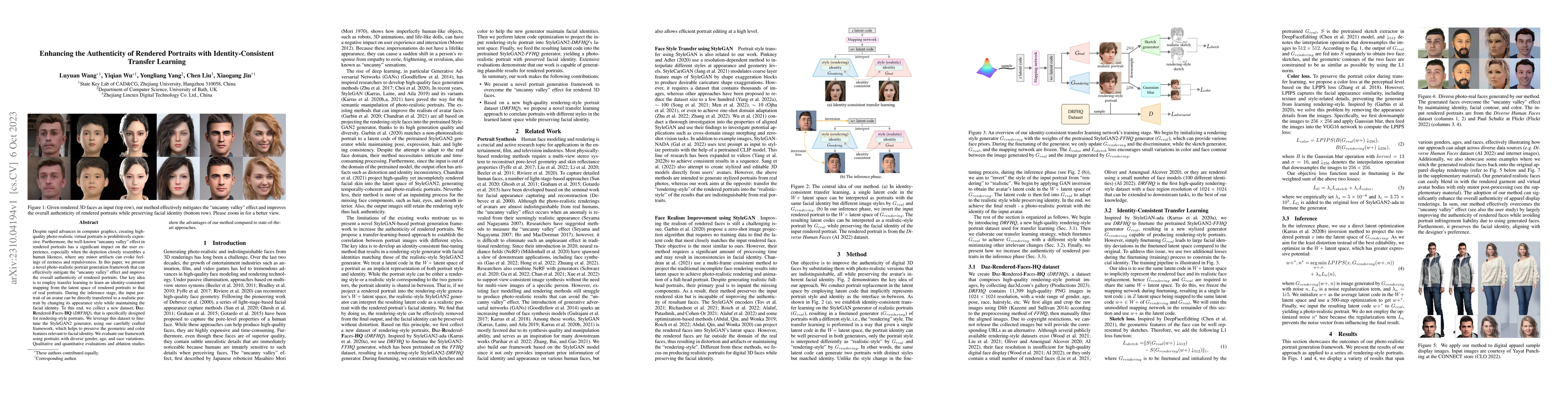 Thumbnail for Enhancing the Authenticity of Rendered Portraits with
  Identity-Consistent Transfer Learning