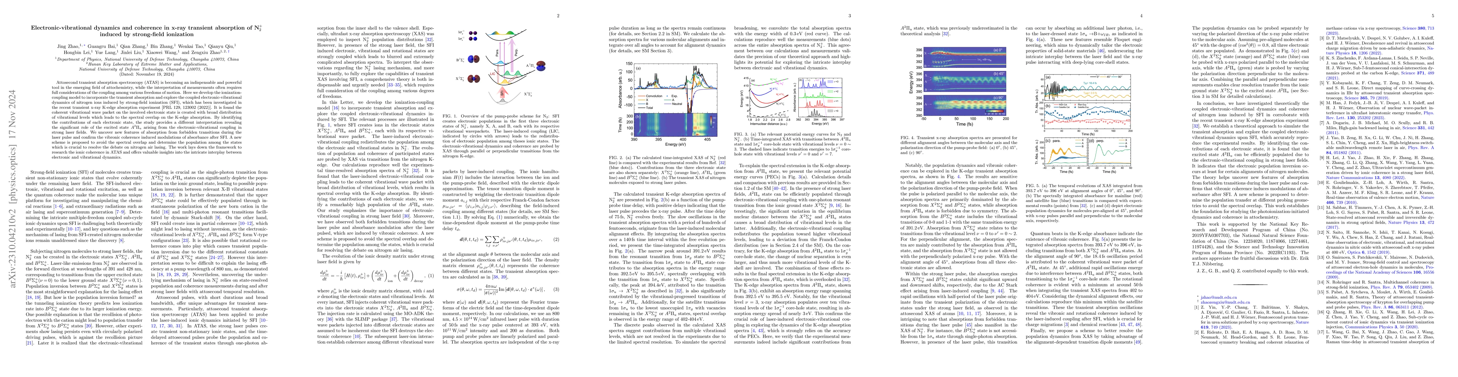 Thumbnail for Probing electronic-vibrational dynamics of N2+ induced by strong-field
  ionization
