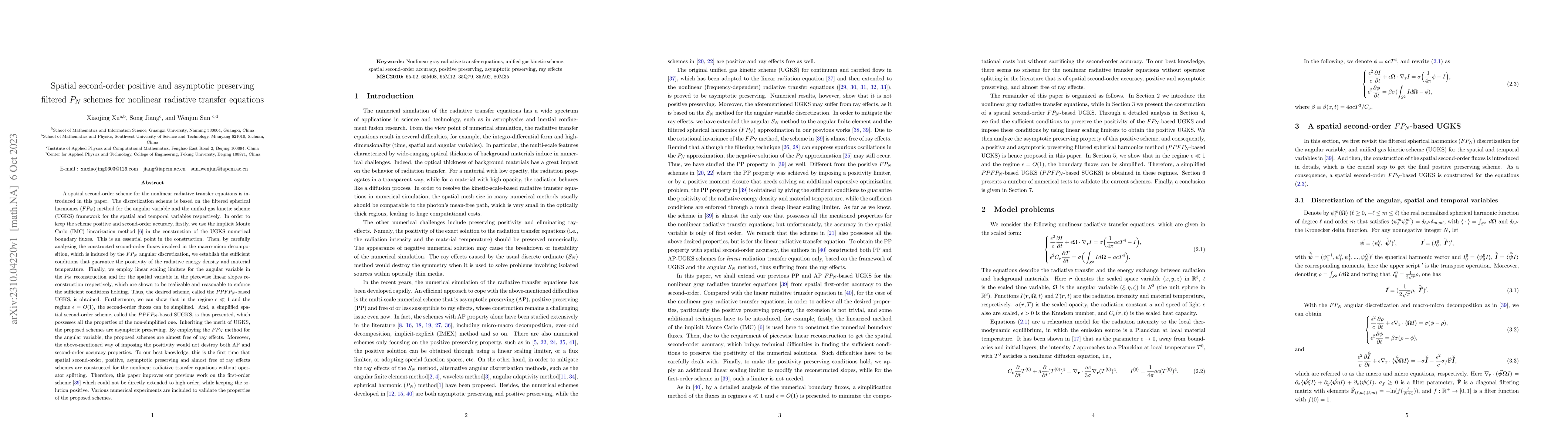 Thumbnail for Spatial second-order positive and asymptotic preserving filtered $P_N$
  schemes for nonlinear radiative transfer equations