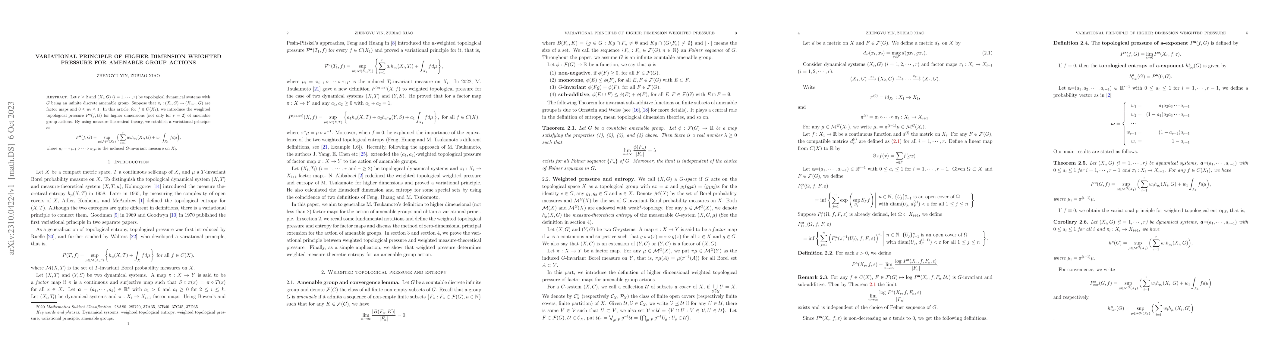 Thumbnail for Variational principle of higher dimension weighted pressure for amenable
  group actions