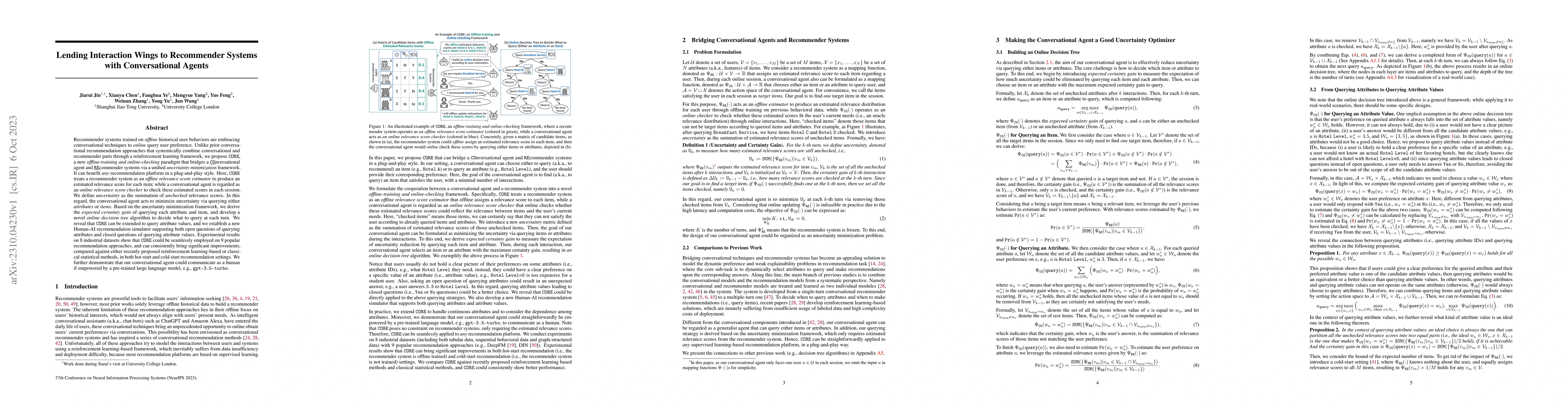 Thumbnail for Lending Interaction Wings to Recommender Systems with Conversational
  Agents