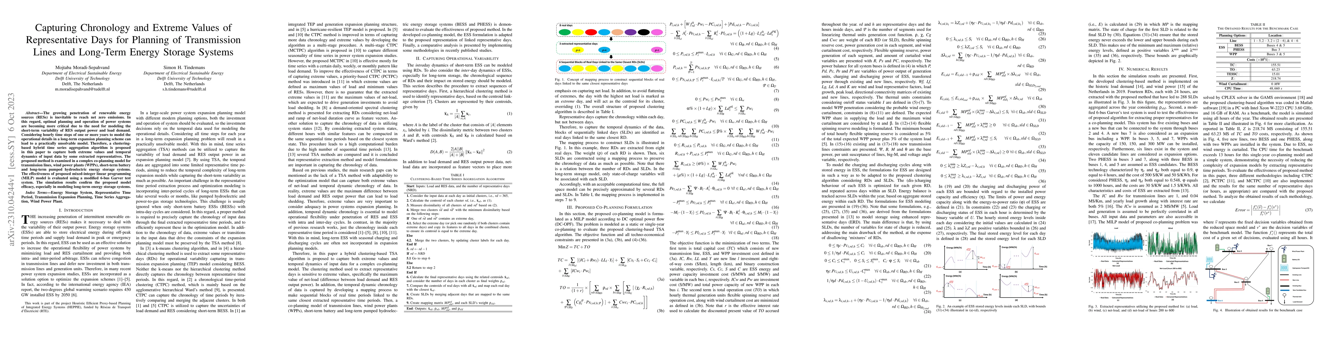 Thumbnail for Capturing Chronology and Extreme Values of Representative Days for
  Planning of Transmission Lines and Long-Term Energy Storage Systems