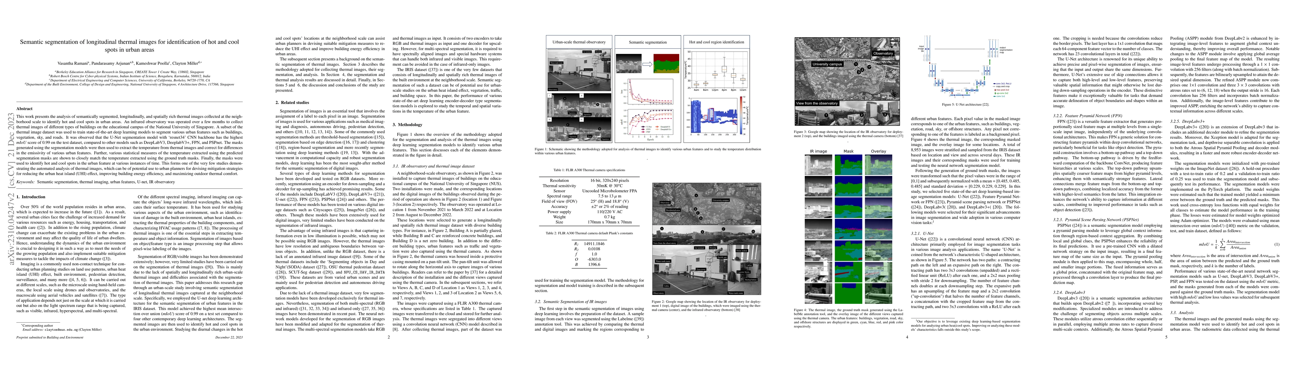 Thumbnail for Semantic segmentation of longitudinal thermal images for identification
  of hot and cool spots in urban areas