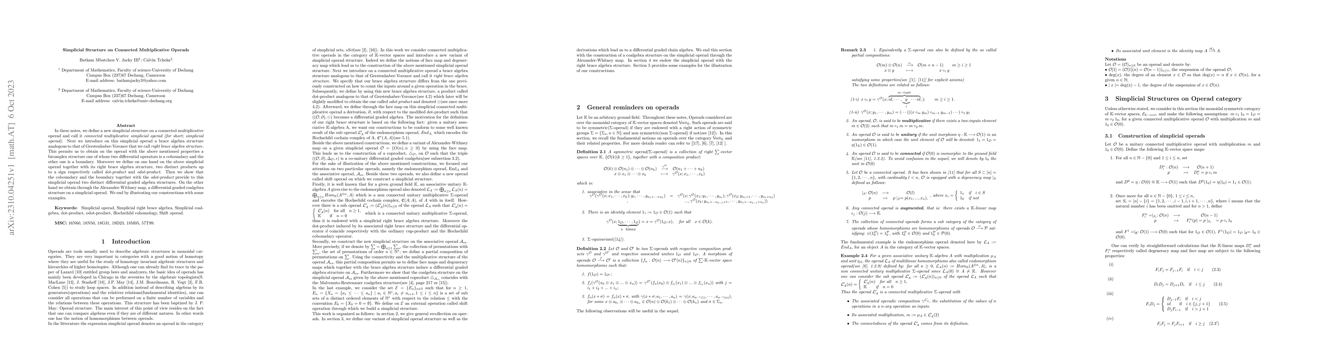 Thumbnail for Simplicial Structure on Connected Multiplicative Operads