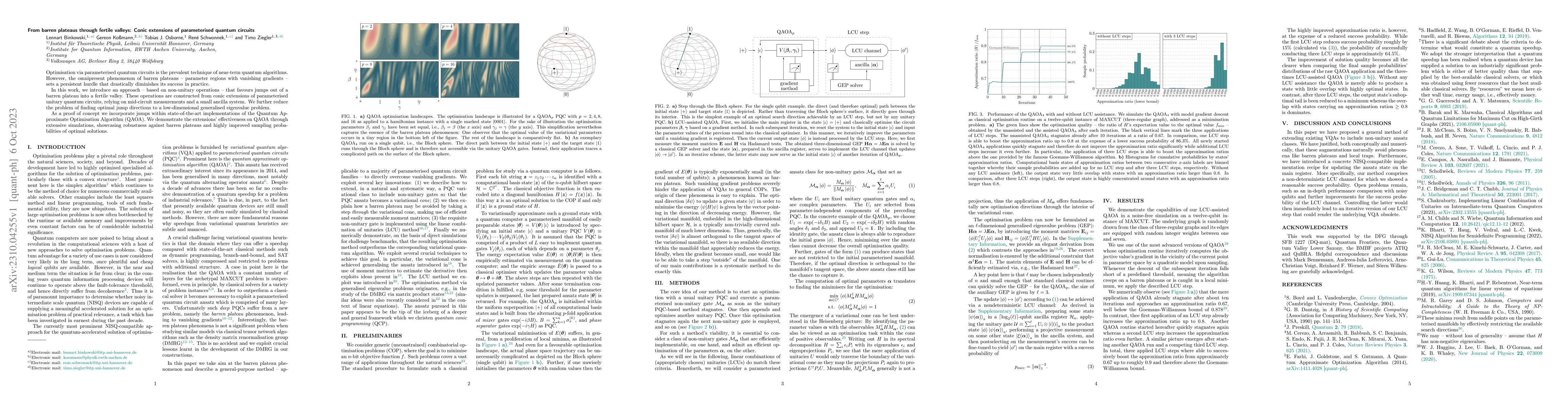 Thumbnail for From barren plateaus through fertile valleys: Conic extensions of
  parameterised quantum circuits