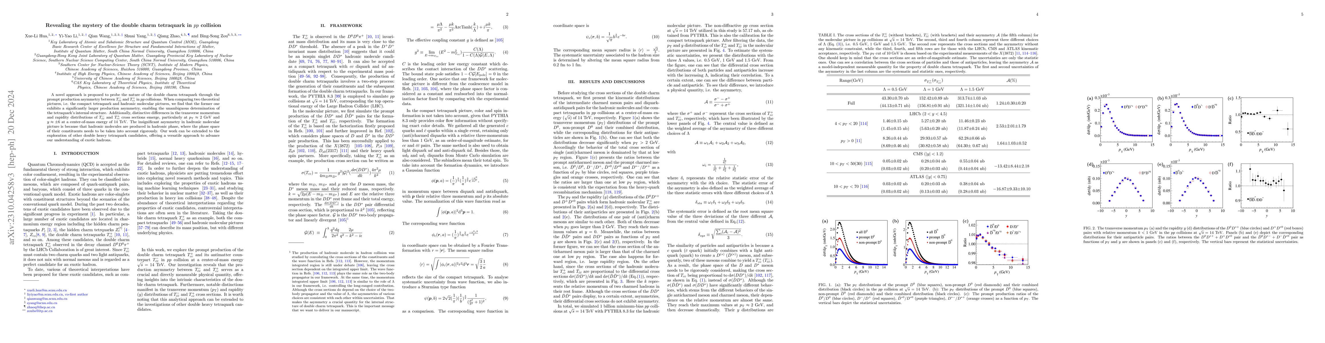 Thumbnail for Revealing the mystery of the double charm tetraquark in $pp$ collision