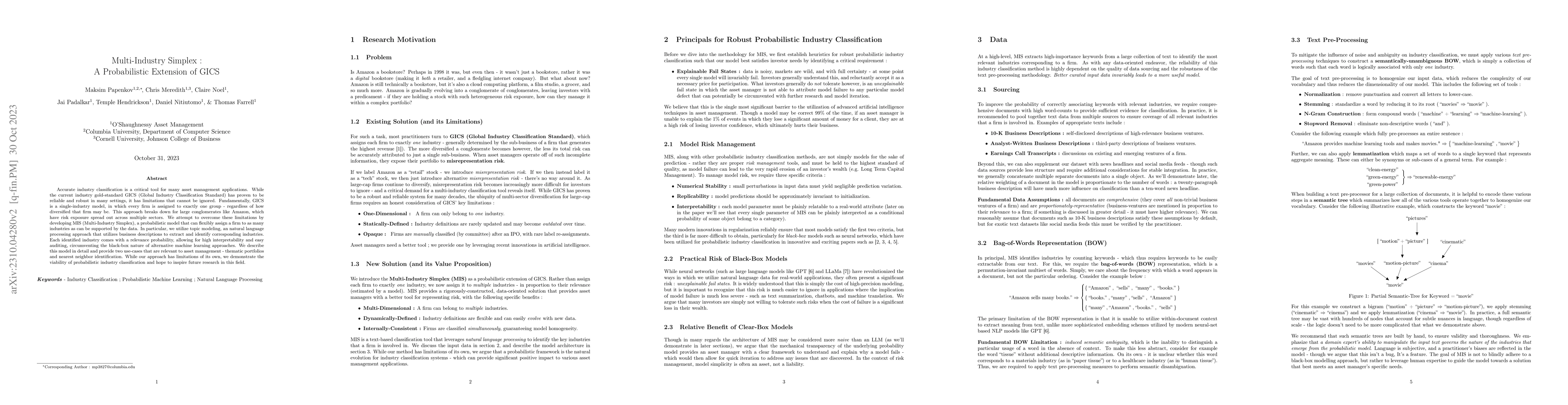Thumbnail for Multi-Industry Simplex : A Probabilistic Extension of GICS