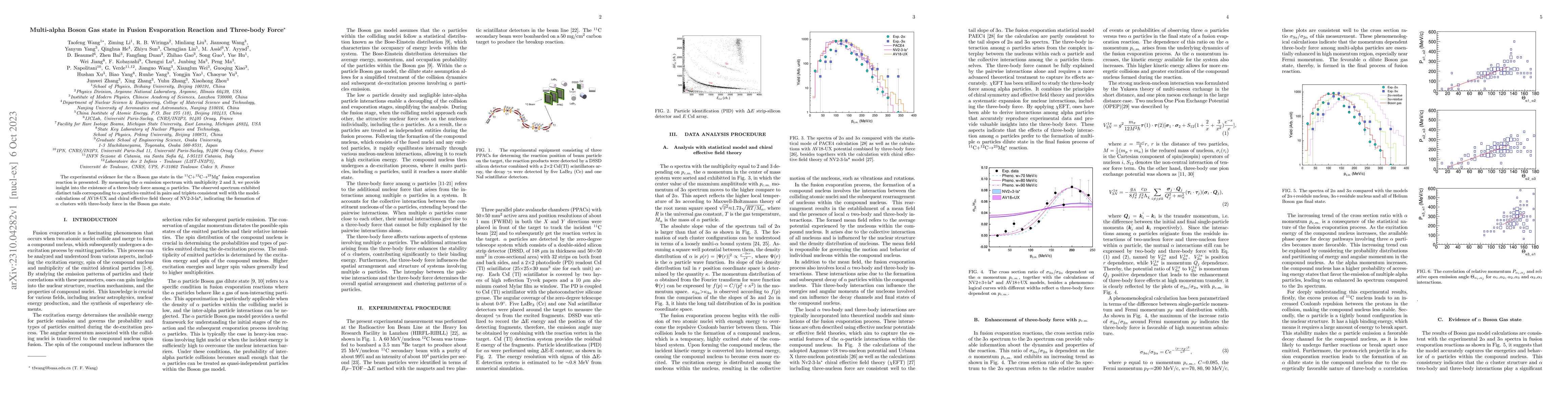 Thumbnail for Multi-alpha Boson Gas state in Fusion Evaporation Reaction and
  Three-body Force