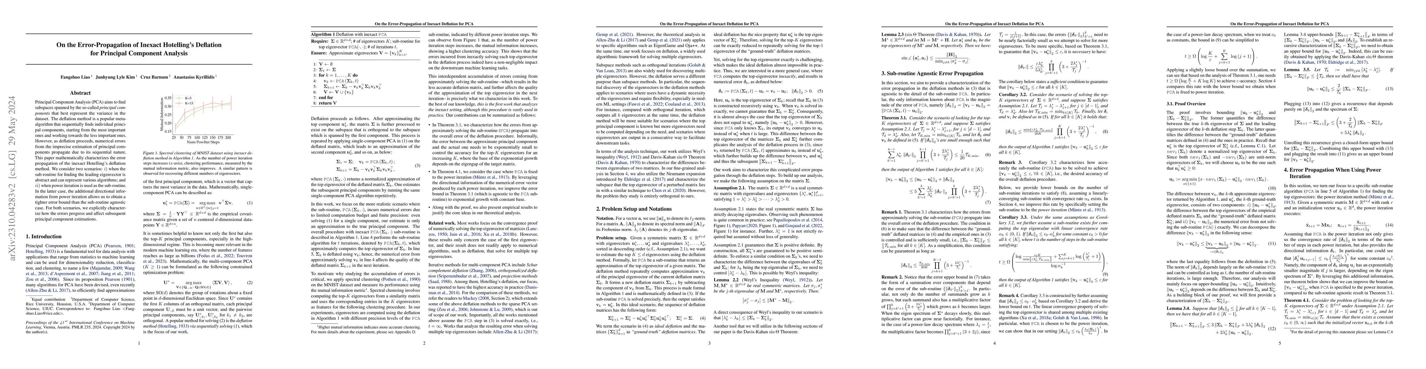 Thumbnail for On the Error-Propagation of Inexact Hotelling's Deflation for Principal
  Component Analysis