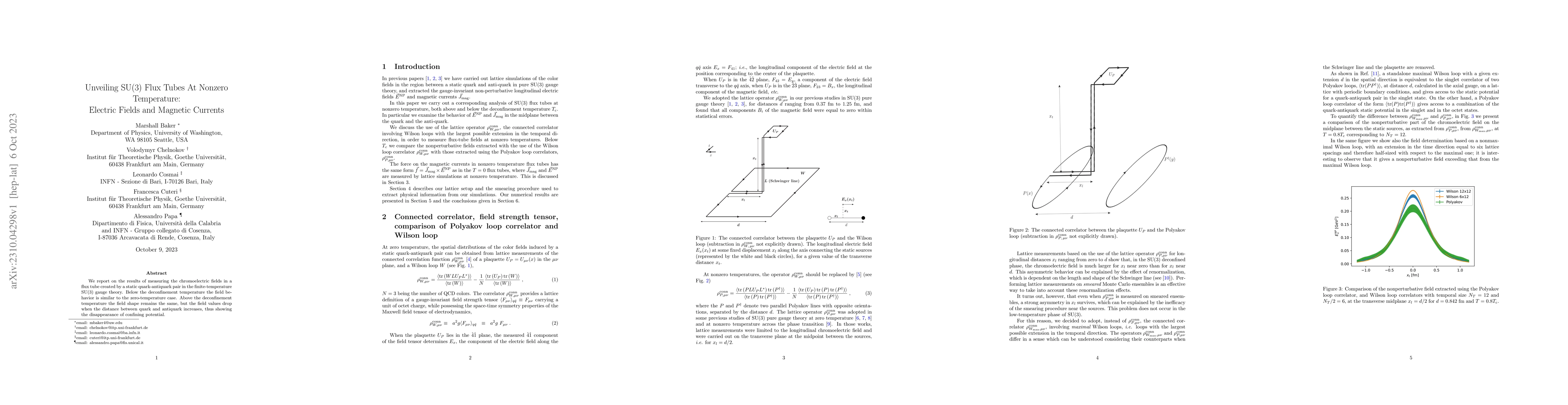 Thumbnail for Unveiling SU(3) Flux Tubes At Nonzero Temperature: Electric Fields and
  Magnetic Currents