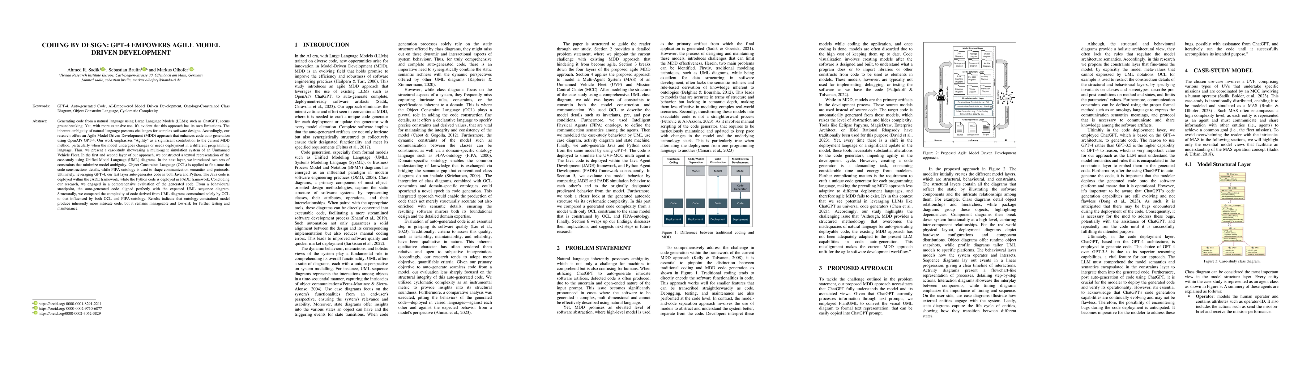Thumbnail for Coding by Design: GPT-4 empowers Agile Model Driven Development