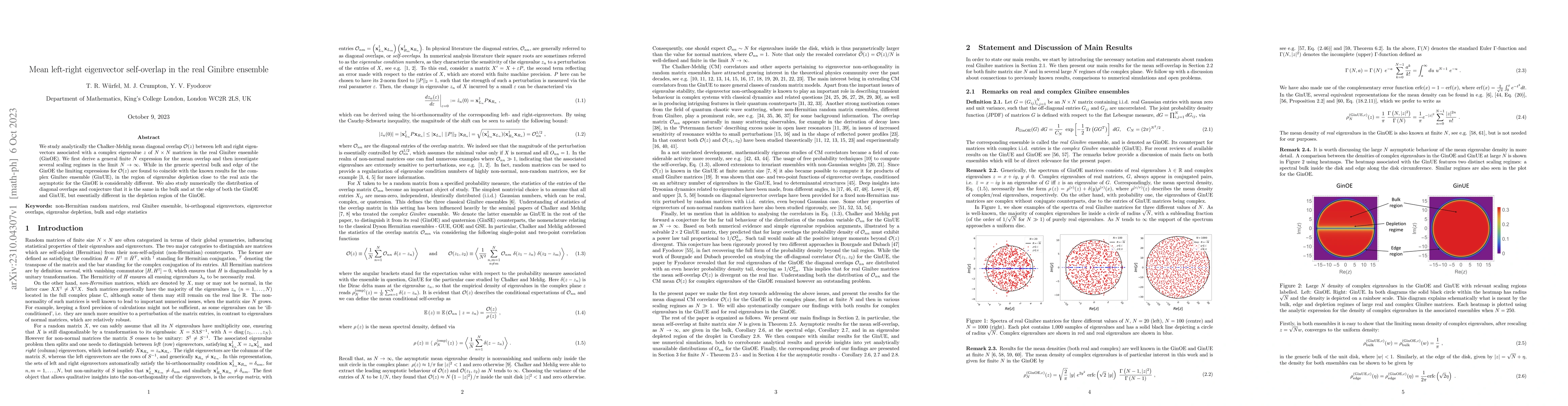 Thumbnail for Mean left-right eigenvector self-overlap in the real Ginibre ensemble