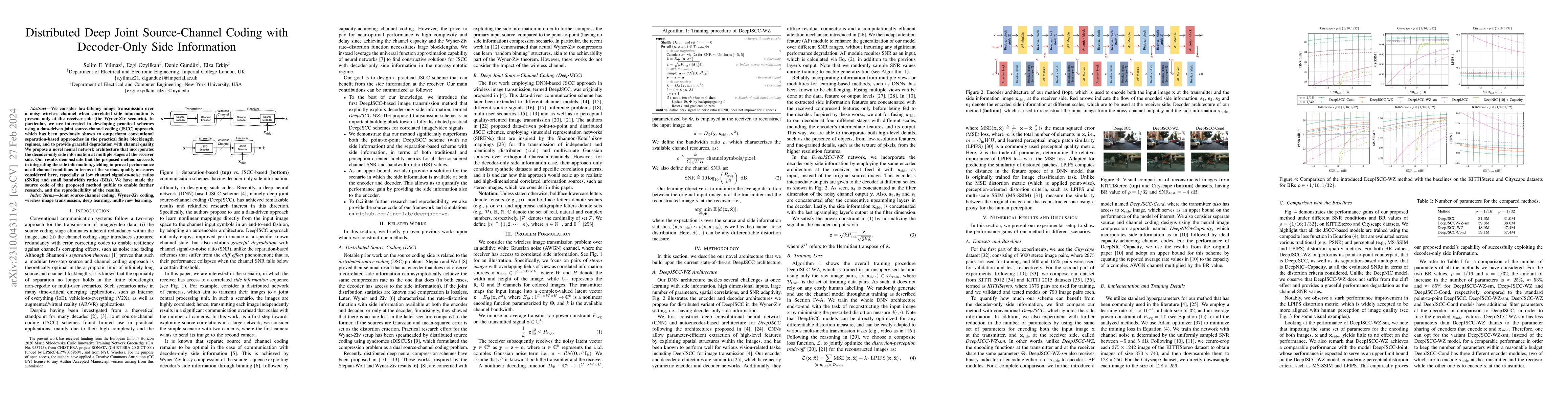 Thumbnail for Distributed Deep Joint Source-Channel Coding with Decoder-Only Side
  Information