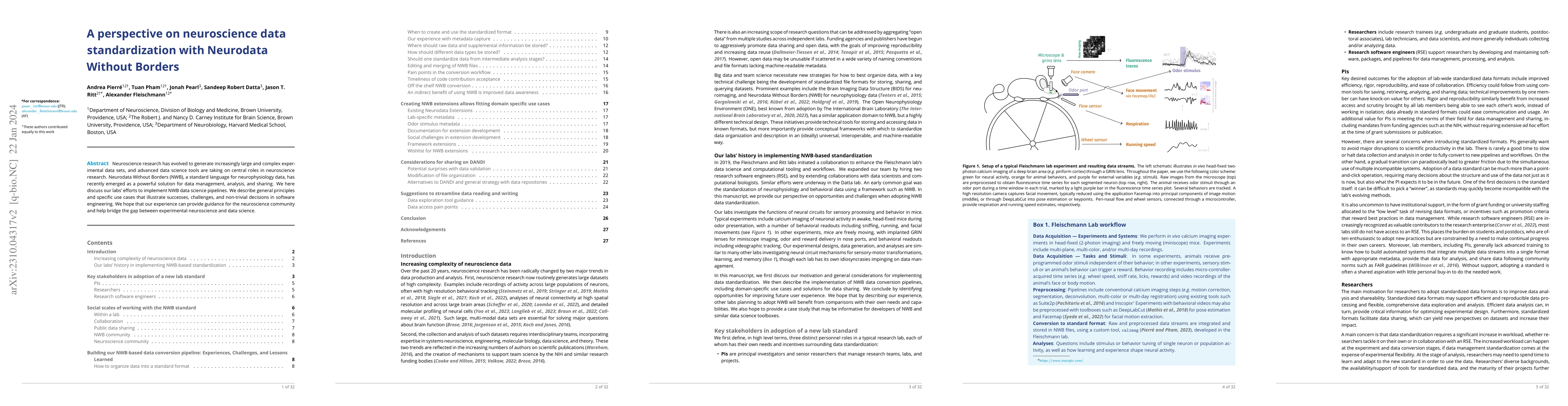 Thumbnail for A perspective on neuroscience data standardization with Neurodata
  Without Borders