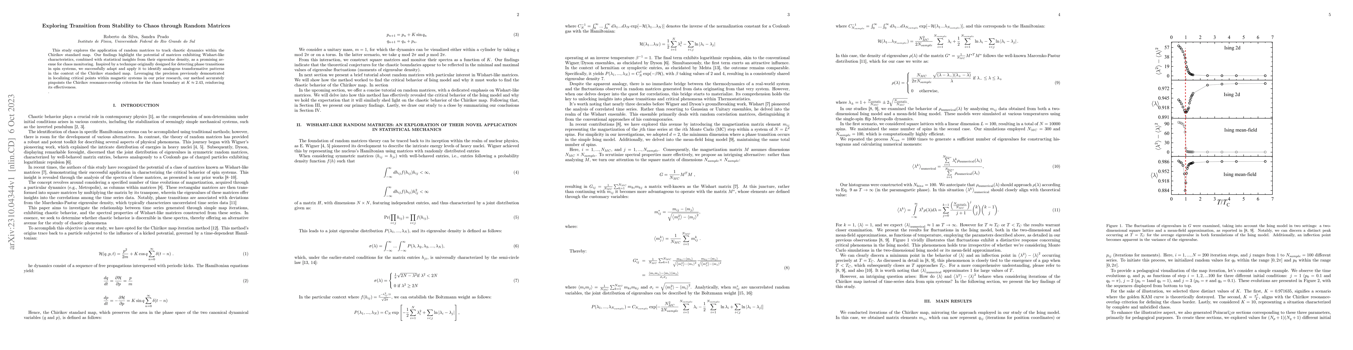 Thumbnail for Exploring Transition from Stability to Chaos through Random Matrices