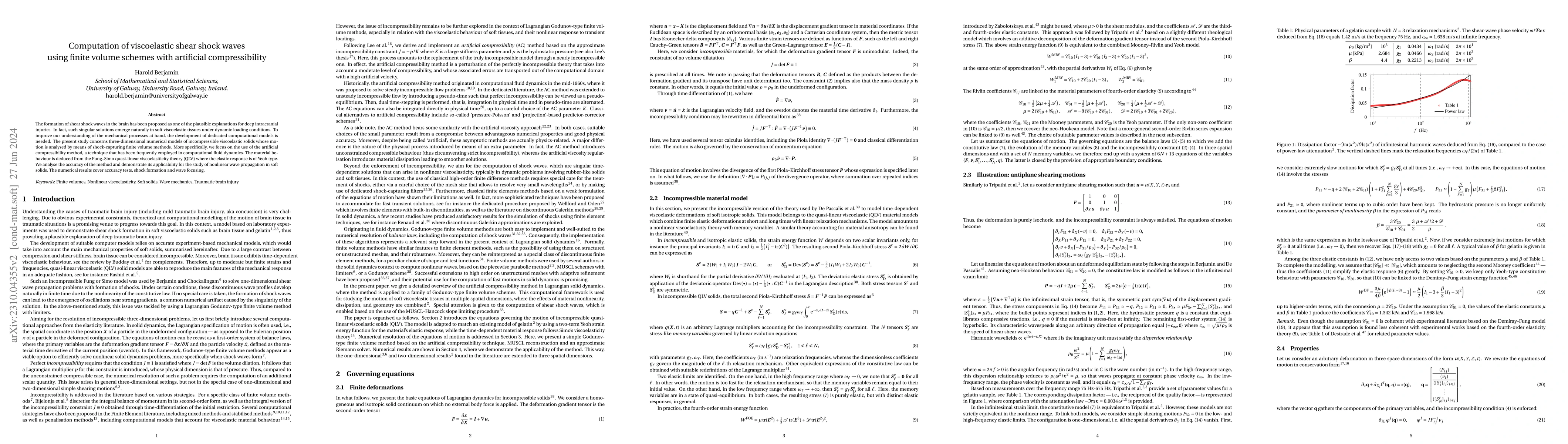 Thumbnail for Computation of viscoelastic shear shock waves using finite volume
  schemes with artificial compressibility