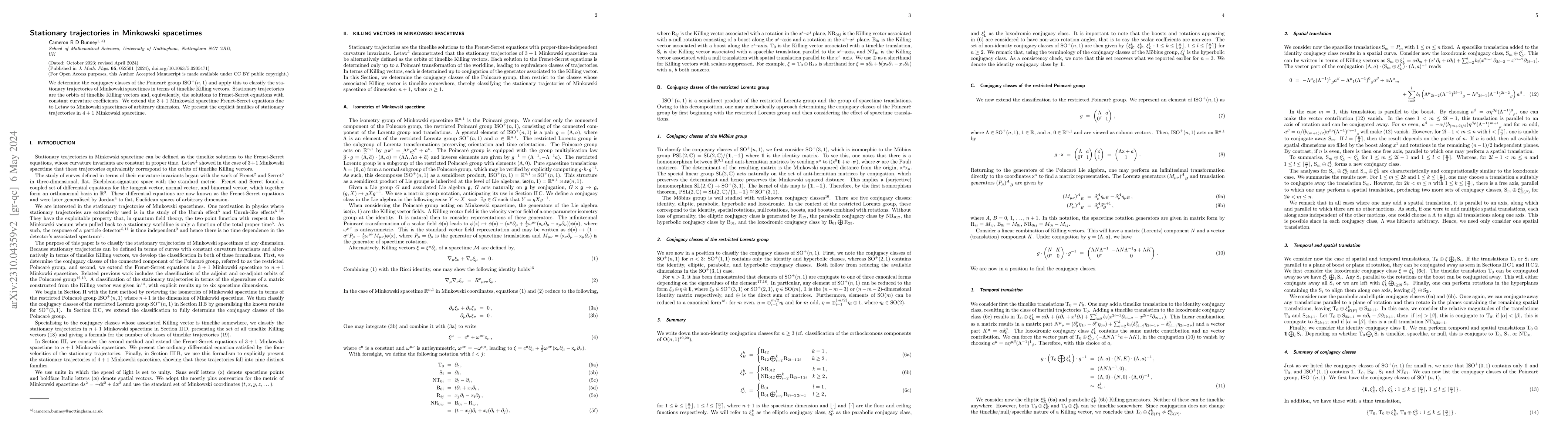 Thumbnail for Stationary trajectories in Minkowski spacetimes