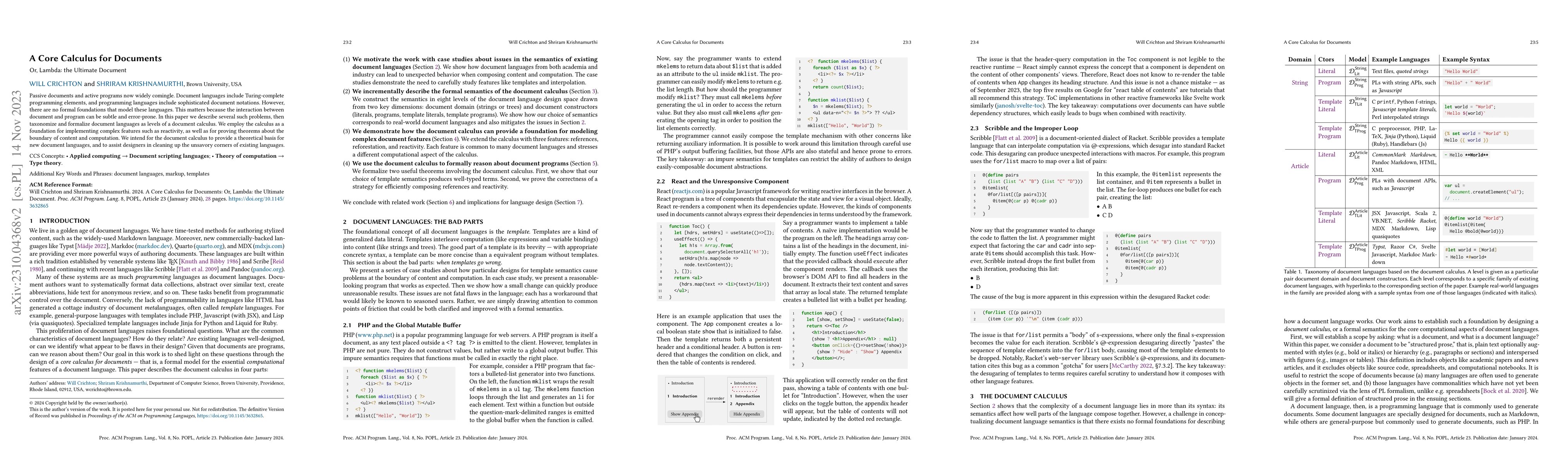 Thumbnail for A Core Calculus for Documents