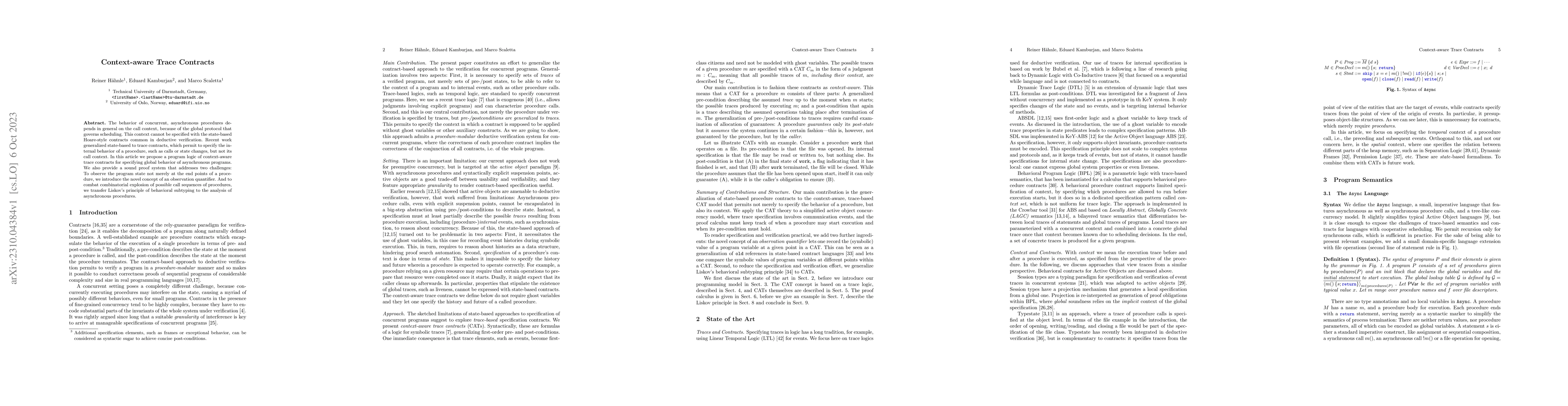 Thumbnail for Context-aware Trace Contracts