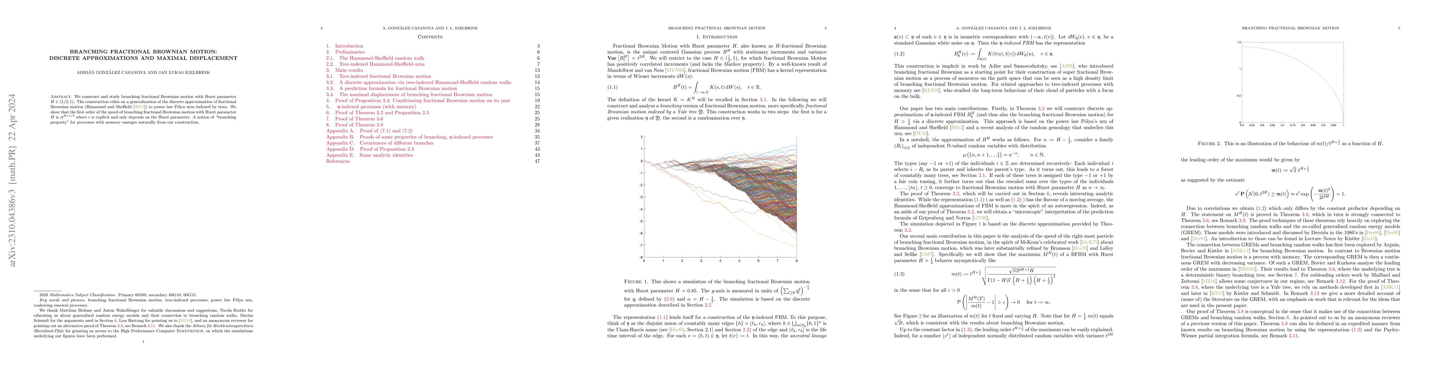 Thumbnail for Branching fractional Brownian motion: discrete approximations and
  maximal displacement