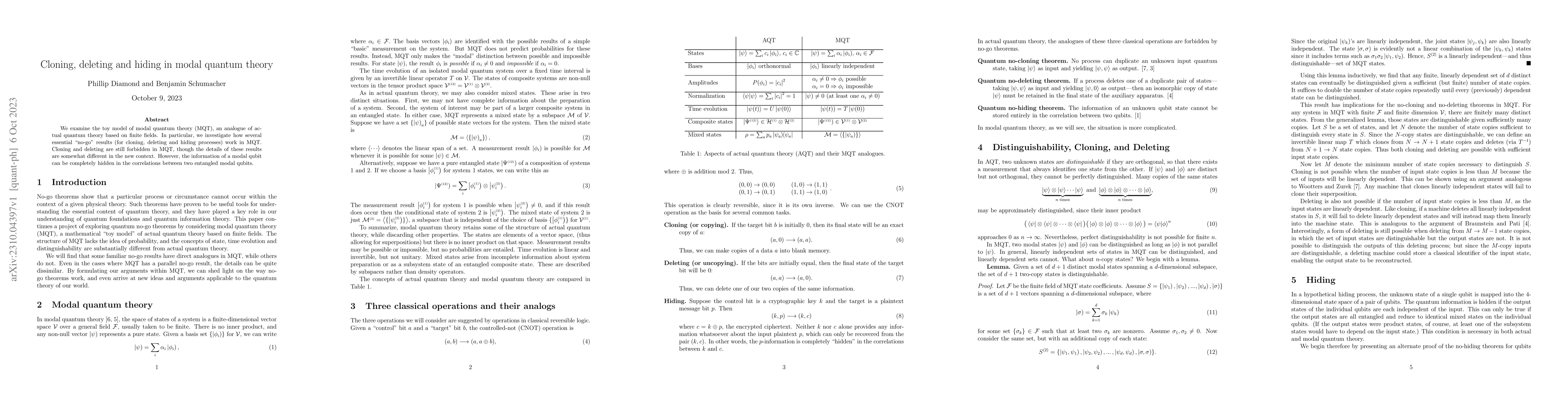 Thumbnail for Cloning, deleting, and hiding in modal quantum theory