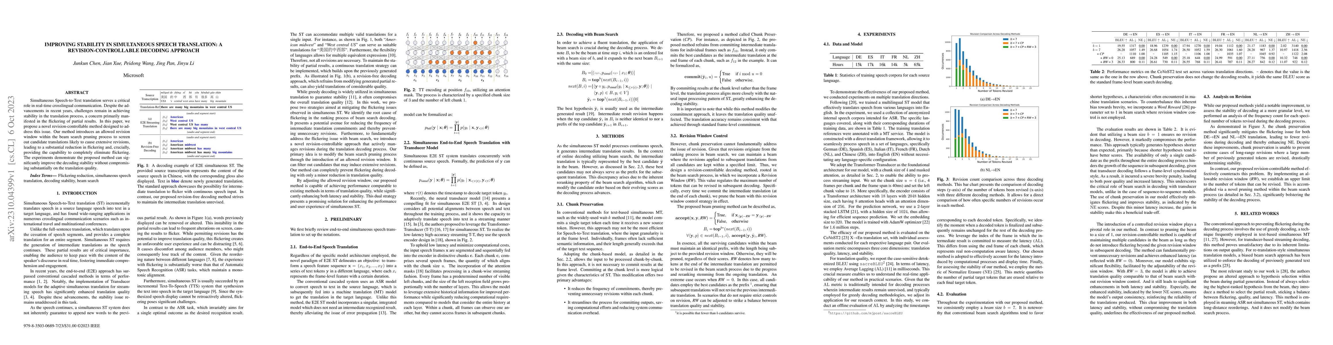 Thumbnail for Improving Stability in Simultaneous Speech Translation: A
  Revision-Controllable Decoding Approach