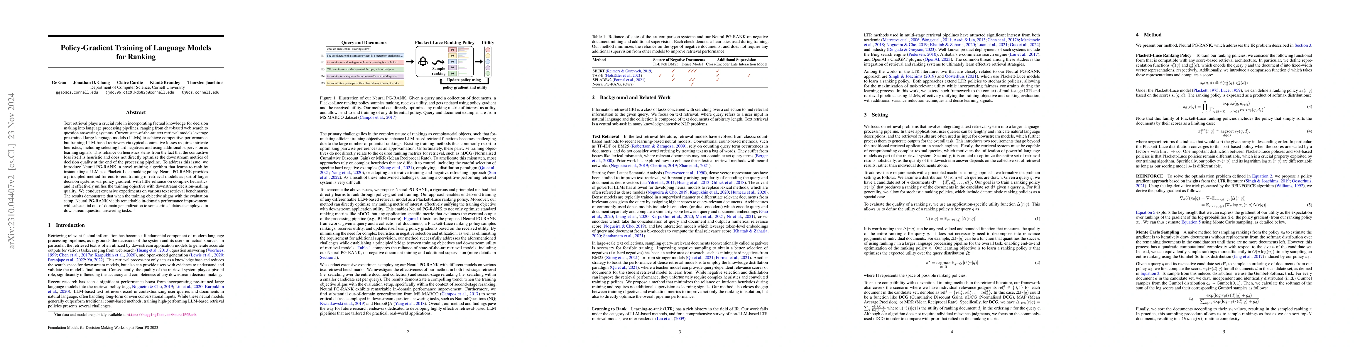 Thumbnail for Policy-Gradient Training of Language Models for Ranking