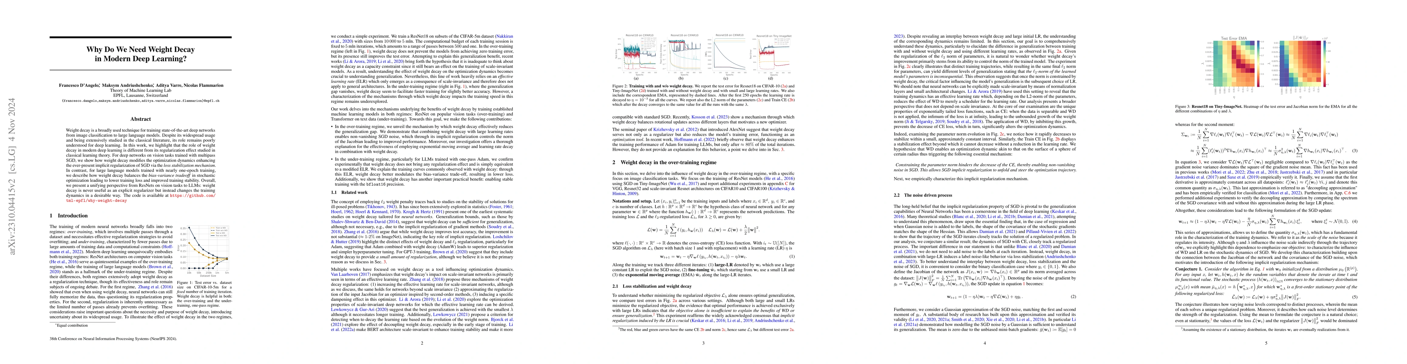 Thumbnail for Why Do We Need Weight Decay in Modern Deep Learning?