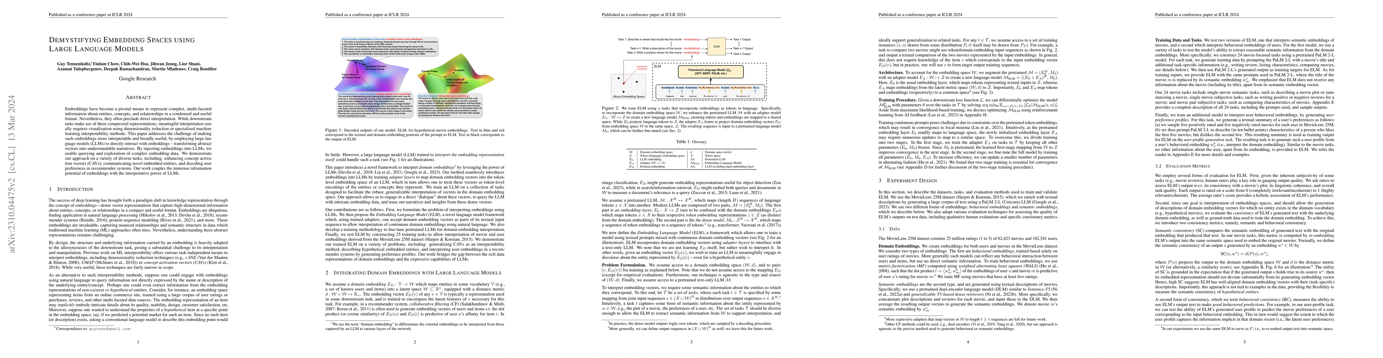 Thumbnail for Demystifying Embedding Spaces using Large Language Models